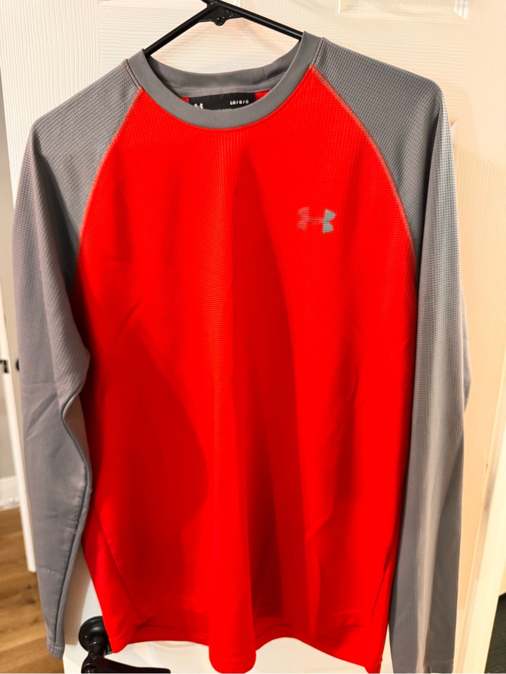 Under Armour Men’s Red and Gray Long-Sleeve Athletic Shirt